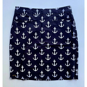 Hatley Anchor Print Skirt Cotton Navy Blue White Size 4 EUC
